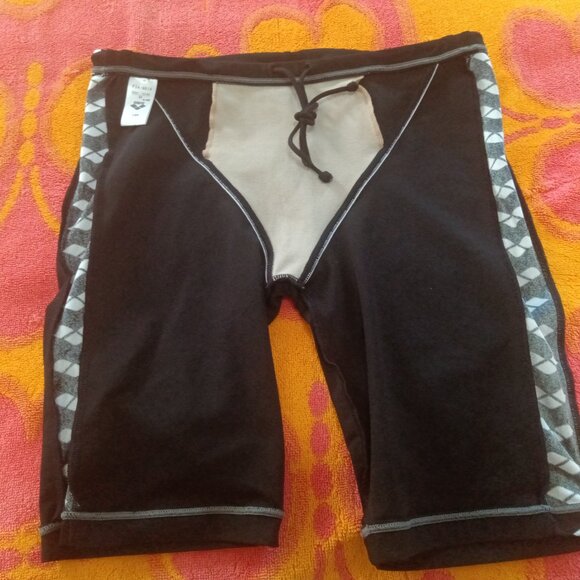 NWOT (*) VINTAGE ARENA SWIM SPATS / JAMMER, BLACK, Size MEDIUM (30"-32") - Picture 5 of 7